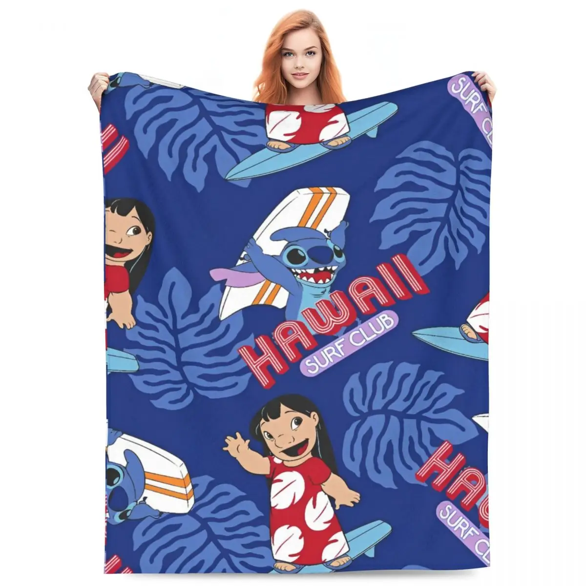 Manta de dibujos animados Comfort Stitch & Lilo Merch Room, mantas decorativas, franela ligera para exteriores