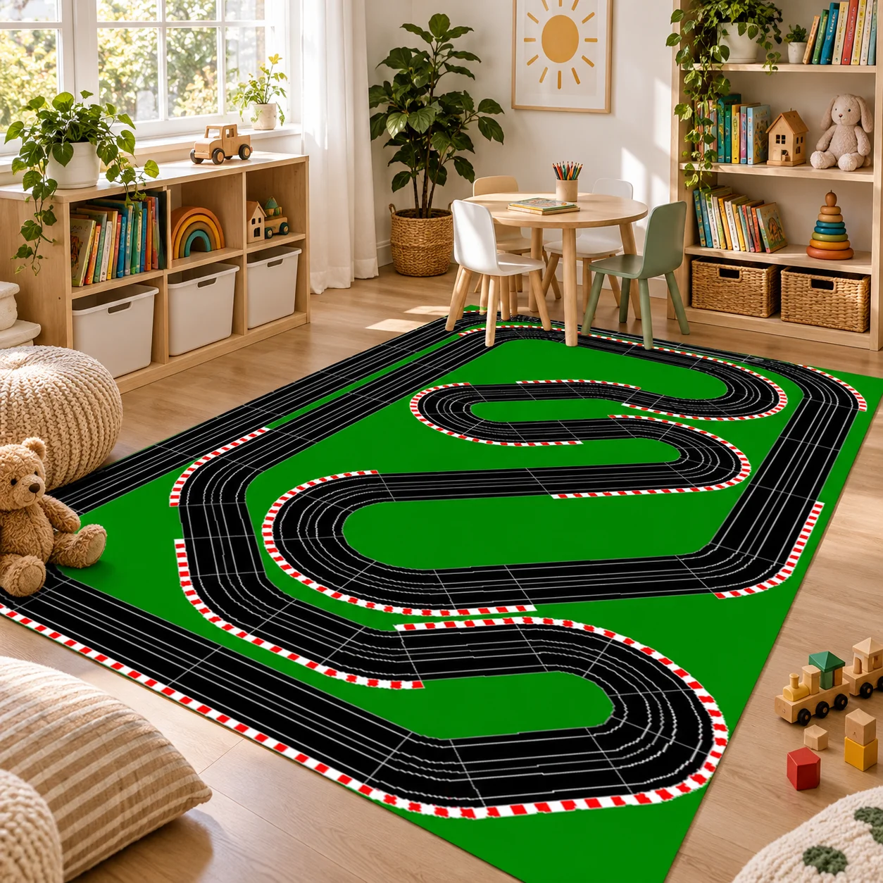 Interactive City Highway Kids Play Mat Tech Fabric Diatom Mud Toy Car Road Map Floor Rug Playroom Bedroom Classroom Carpet Educational Traffic Route Children Activity Area Boys Girls Nursery Home Decor Indoor Decorative Gift Traffic Theme Room Decoration