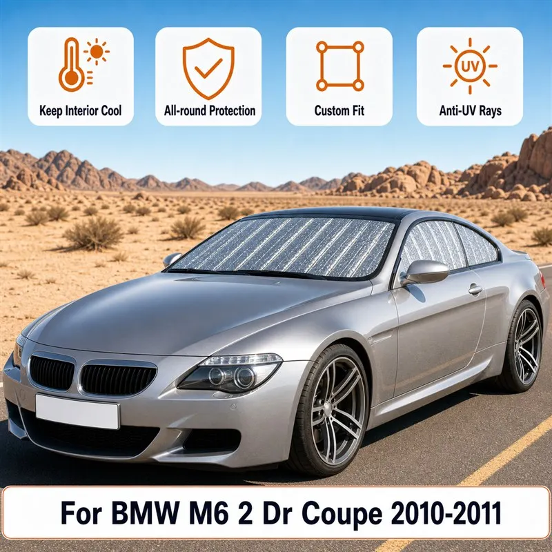 For BMW M6 2 Dr Coupe 2010-2011 Full Set Car Window Sunshades UV Block Privacy Heat Insulated Foldable Car Curtain