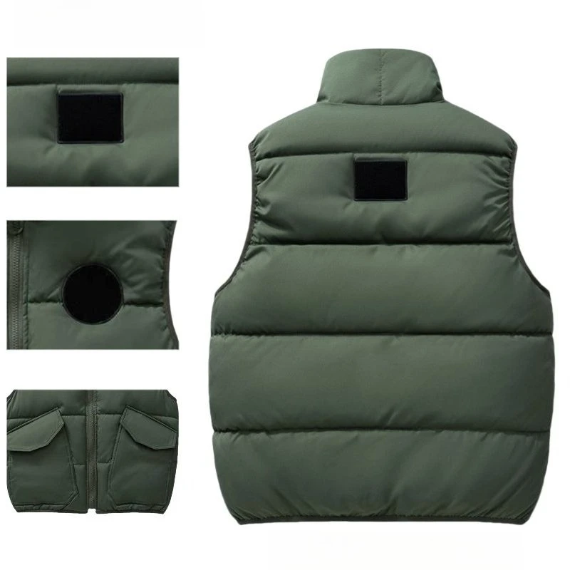 صدرية رجالية غير رسمية بدون أكمام موضة الجانبين جيب كبير ملابس خارجية سترات دافئة زمم سترة معاطف الخريف الشتاء سترة
