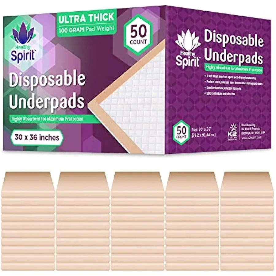 Almofadas descartáveis ultraabsorventes extra grossas 100 gramas Fluff com polímero XL tamanho 30 x 36 pêssego 50 contagens