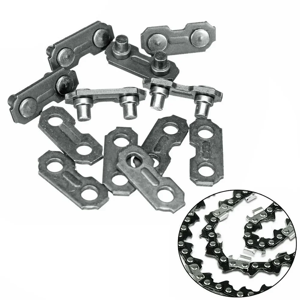 6pcs Chain Saw Chain Joining Links Connector Metal 17.4mm X7.4mm Joiner Link For 3/8 0.063 Chainsaw Garden Power Accessories