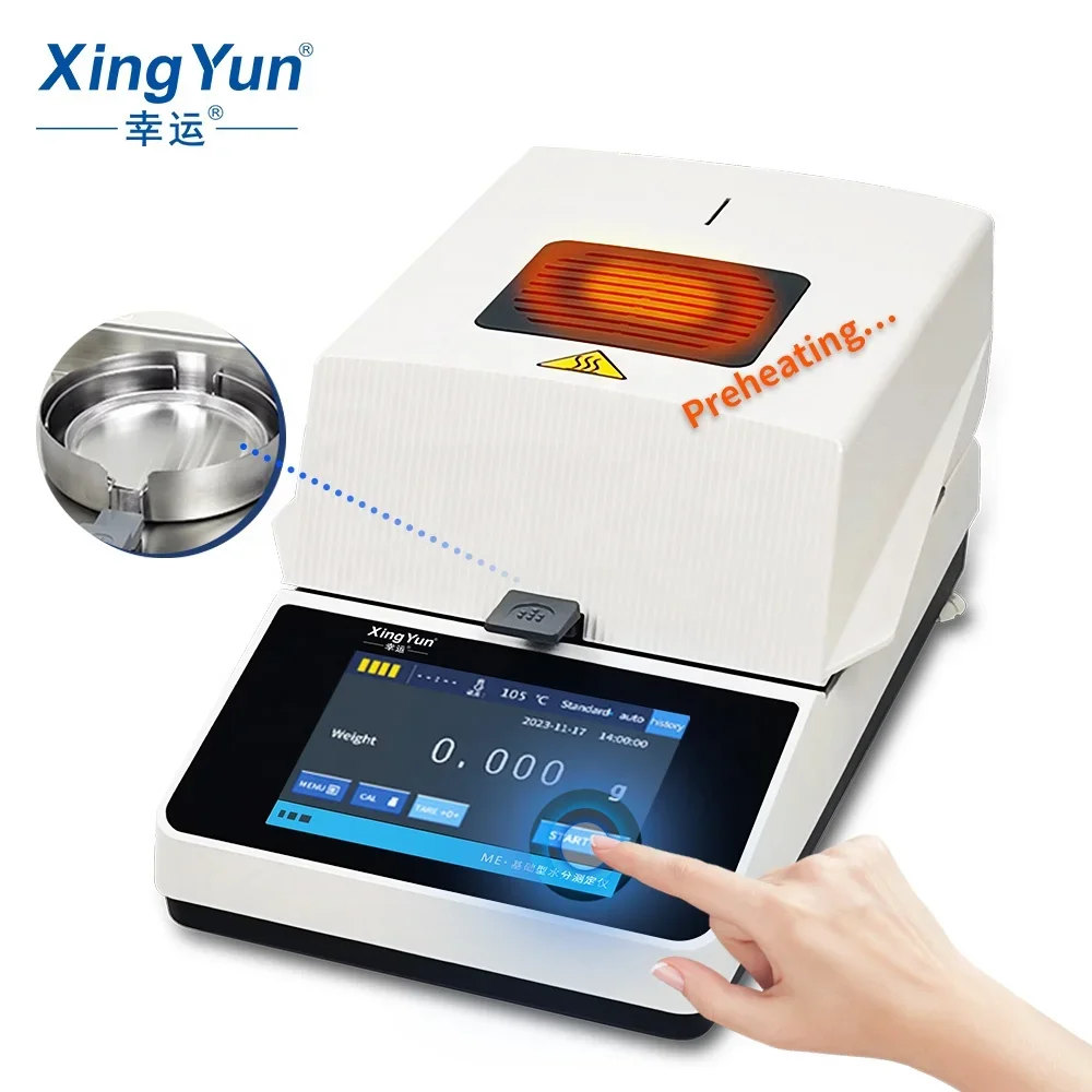 XINGYUN 105g 0.005g 5mg  XY-105ME moisture analyzer store historical set adjustable temperature and time with plastic case