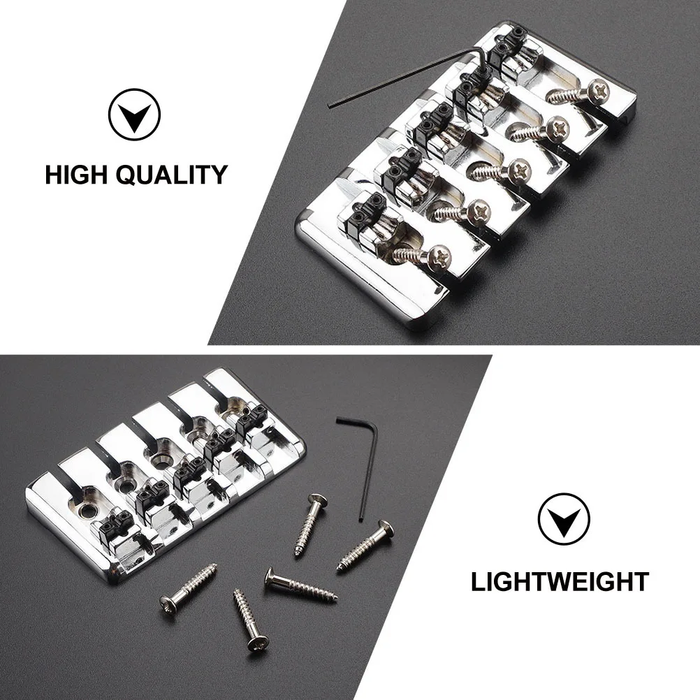 

1Pcs 5 String Guitar Tailpiece Metal Fixed Saddle Bridge Tailpiece Replacement for Electric Bass Durable Upgrade