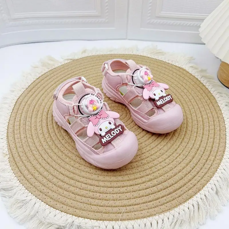 

Sanrio My Melody Girl Sandal Summer Breathable Comfort Soft Sole Children Student Fashion Cartoon Beach Shoes Kawaii New Style