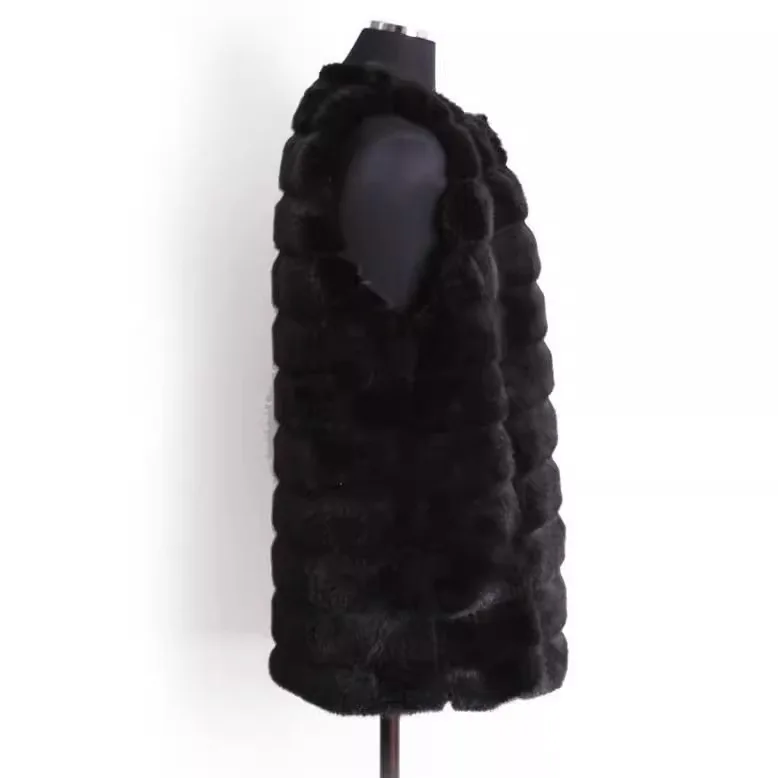 2024 New style fur coat clothes imitation fur coat fur coat fur coat collar less sheared vest