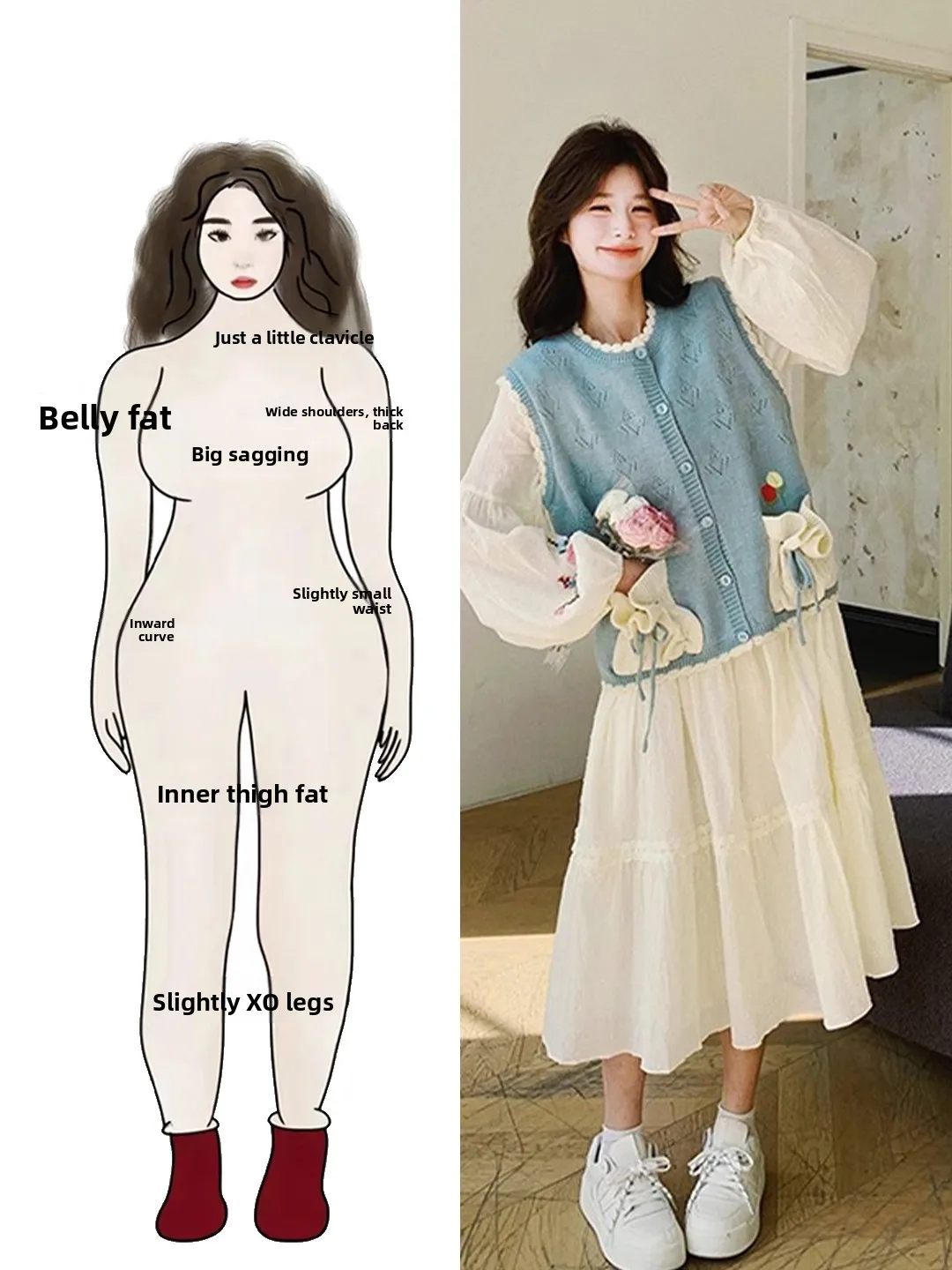 

plus Size Women's Knitted Vest Dr Set Spring Faion Casual Sle Long Sve round Ne Button Closure Two-Piece Outfit