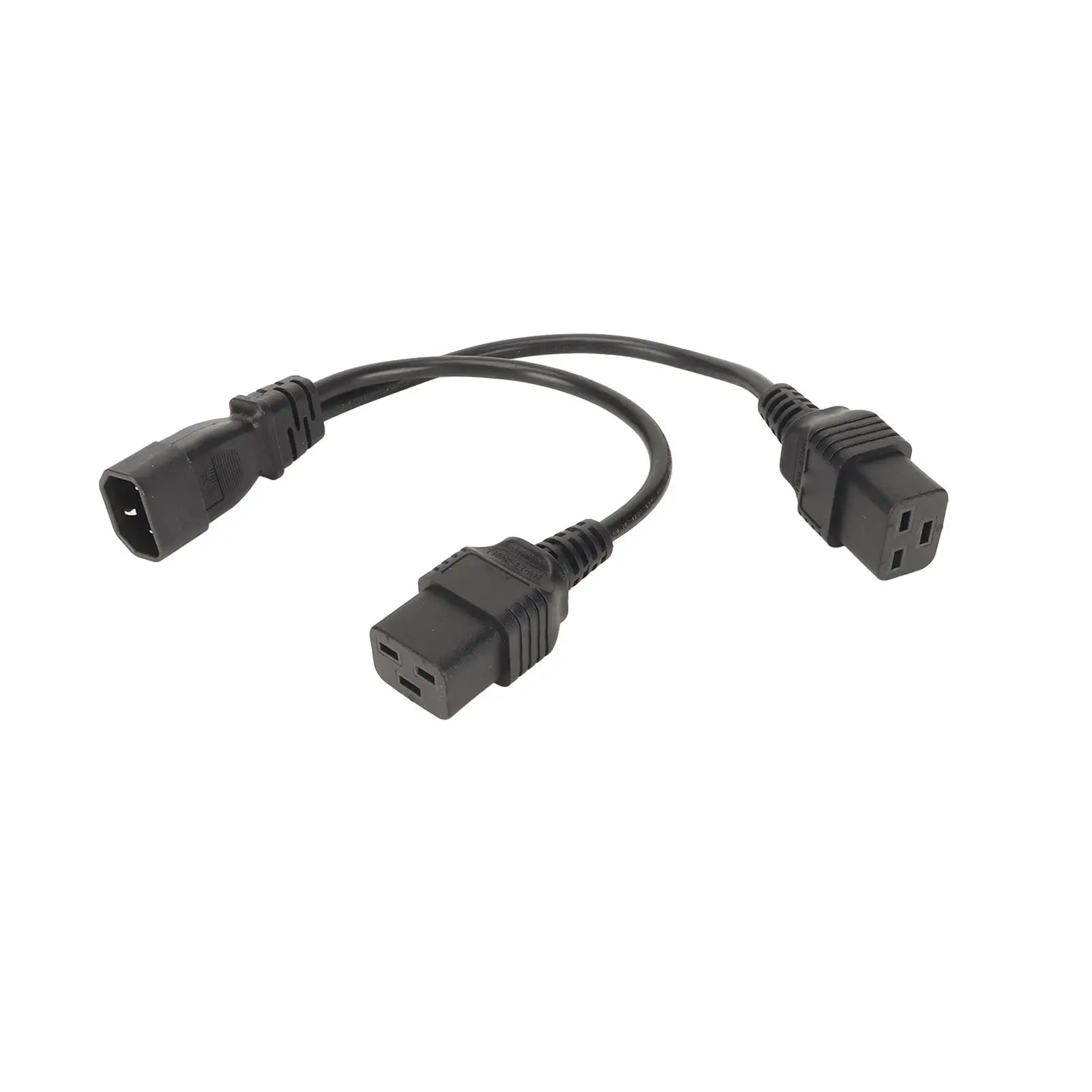 12.6in IEC320 C14 to Dual C19 Splitter Power Cord - Durable, Heat Resistant - Ideal for LCD Monitor