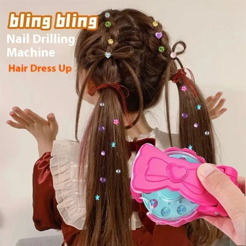 

Toys for Girls Beauty Hair Diamonds Bling Glitter Hair Magic Jewelry Drill DIY Interactive Toys Headwear Hair Accessories Gift