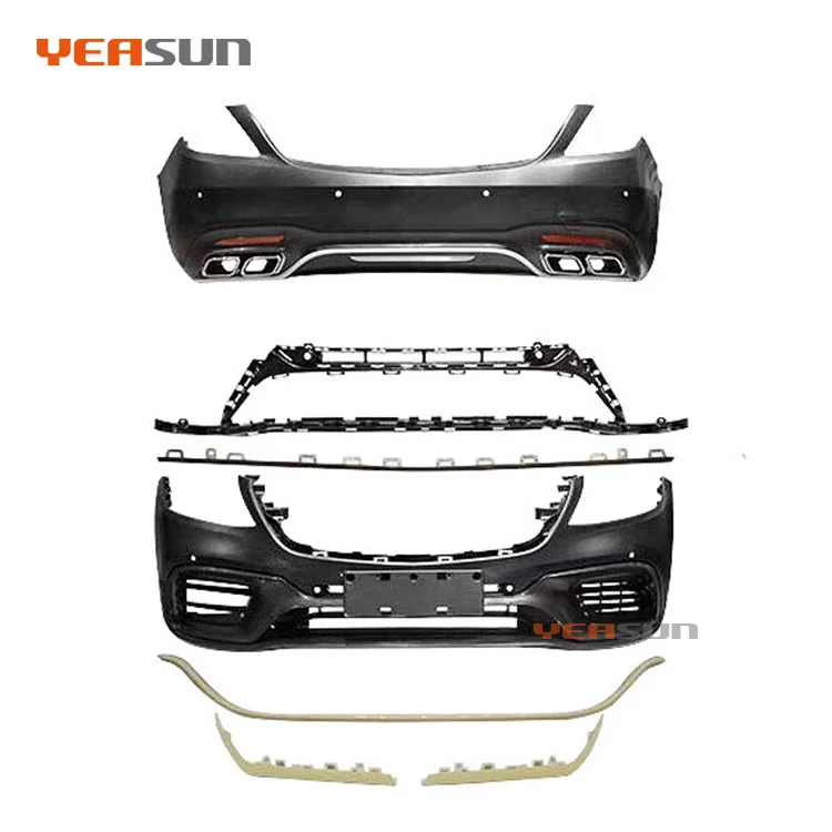 High Quality W222 Upgrade S65 Style PP Plastic Body Kit for S CLASS Car Bumper 2018 2019