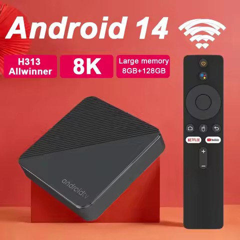 Android TV Box 8G RAM 128G ROM Large Memory Android 14 H313 Supports HD 4K 8K 2.4G&amp;5G WIFI BT5.0 Voice Media Player Set top Box
