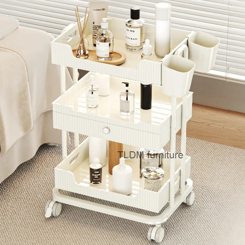 

Auxiliary Organizer Salon Trolley Luxury Tool Nail Hair Display Cart Rolling Manicure Carrito Auxiliar Salon Furniture HD50TC