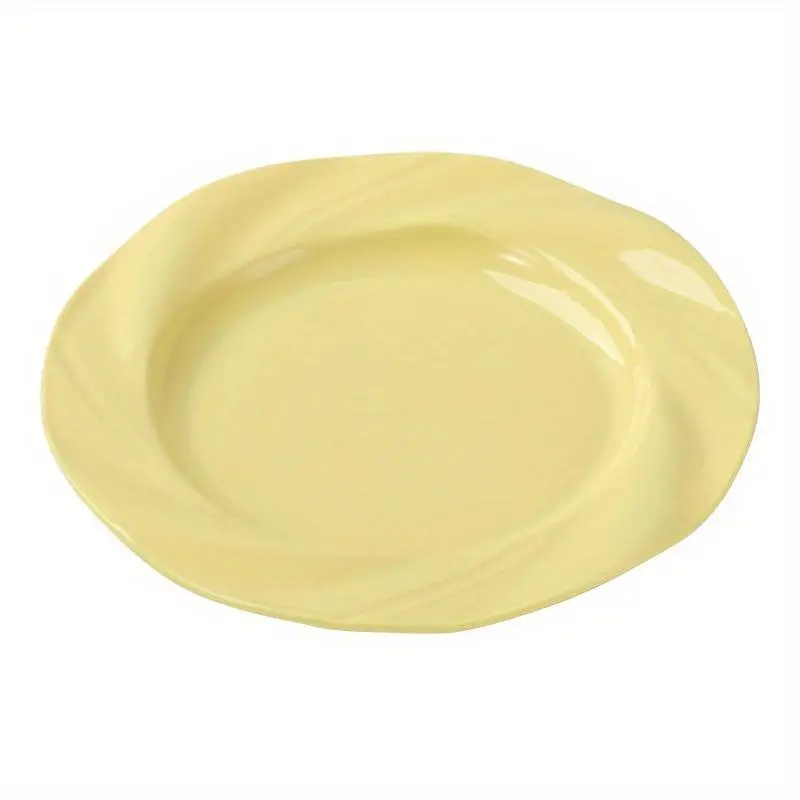 3Pcs Round Plate Light Luxury Cream Wind Ins Premium Sense Dessert Dinner Creative Fruit Pasta Plate