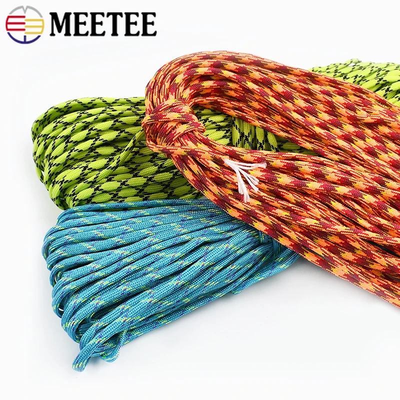 Cordon de 10-90 m, 5 mm, à 7 brins, pour camping, décoration tressée, cordons de suspension, cordes de paracorde d'extérieur, accessoires de couture DIY