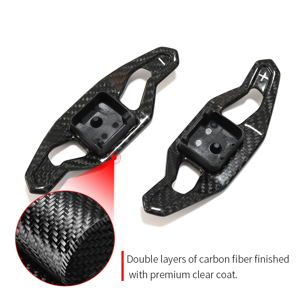 Carbon Fiber Replace Gear Steering Wheel Paddle Shifter Shift Extension Cover Trim for Audi A6 S6 RS6 C8 4K 2019 2020 2021