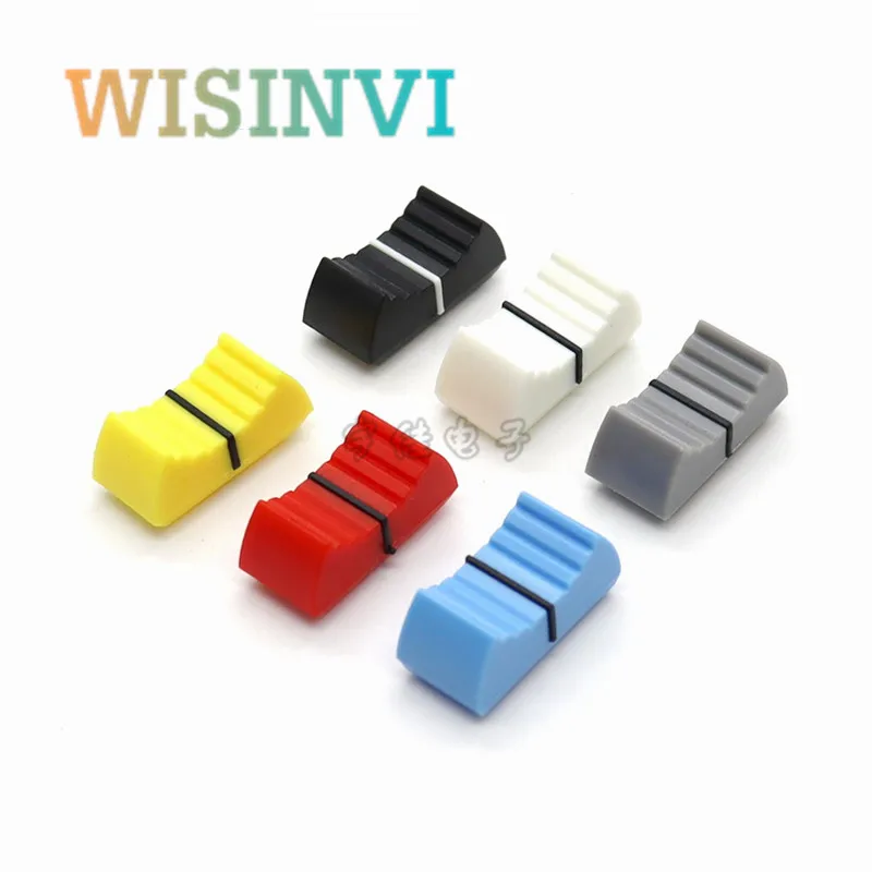 10PCS  24*11.5*11MM  24X11.5mm straight slide potentiometer mixer push rod plastic cap console volume hat inner hole 4MM