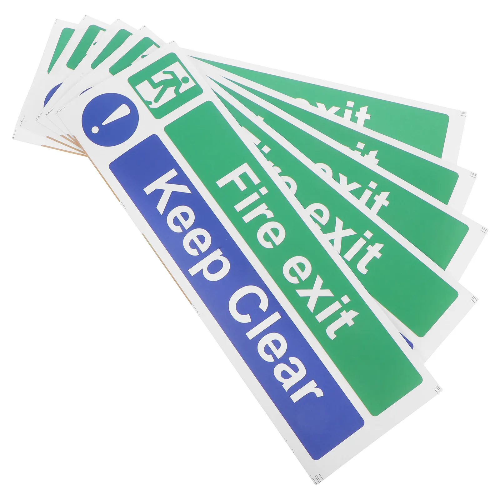 

5Pcs Fire Exit Keep Clear Stickers Adhesive Safety Compliance Labels Emergency Exit Door Signs for Office School Mall