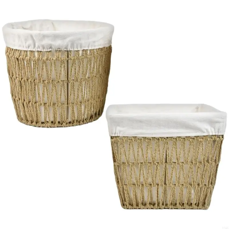 

Durable Woven Paper Rope Bin 5L Capacity Portable Portable Multifunctional Home Decors Y4QC