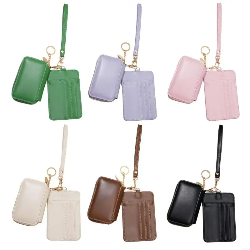 

Detachable Duals Wristlet Wallet Card Holder Mini Zip Around Wristlet Keychain Wallet Coin Purses Card Holder 20CA