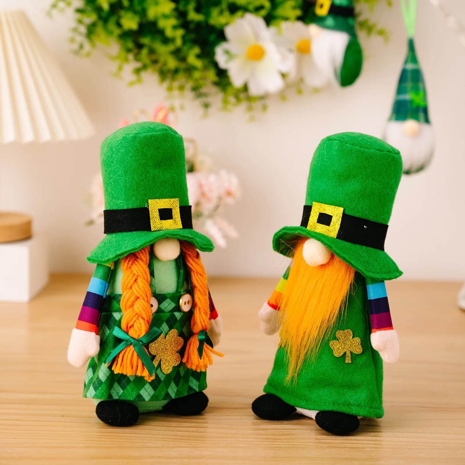 Green St. Patrick's Clover Doll Decoration