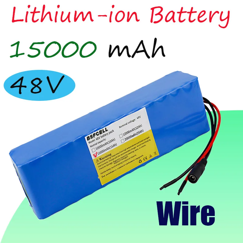 

2024 New E-bike Battery Wire Connector 48V 15Ah Li-ion Battery And BMS