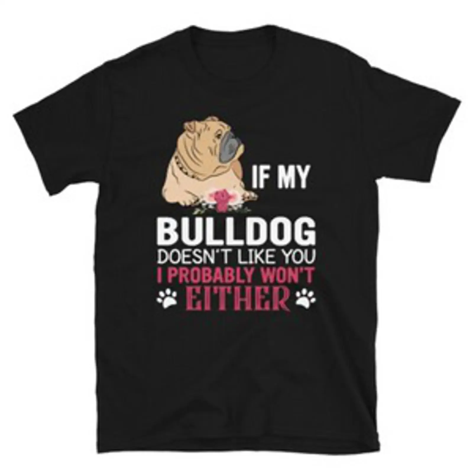 English Bulldog Doesn't Like You Dog Lover T Shirt vintage Washed designer clothes fashion Versatile Unisex Casual graphic