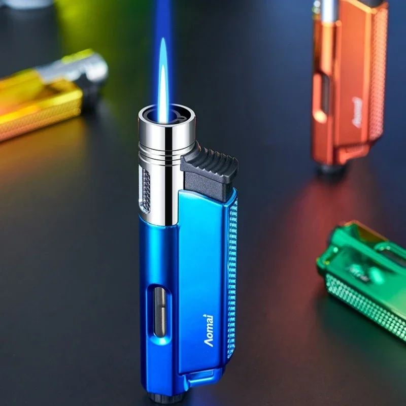 

AOMAI New Super Large Firepower Lighter Gradient Metal Windproof Jet Flame Cigar Portable Refillable Gas Lighters Smoking Gifts