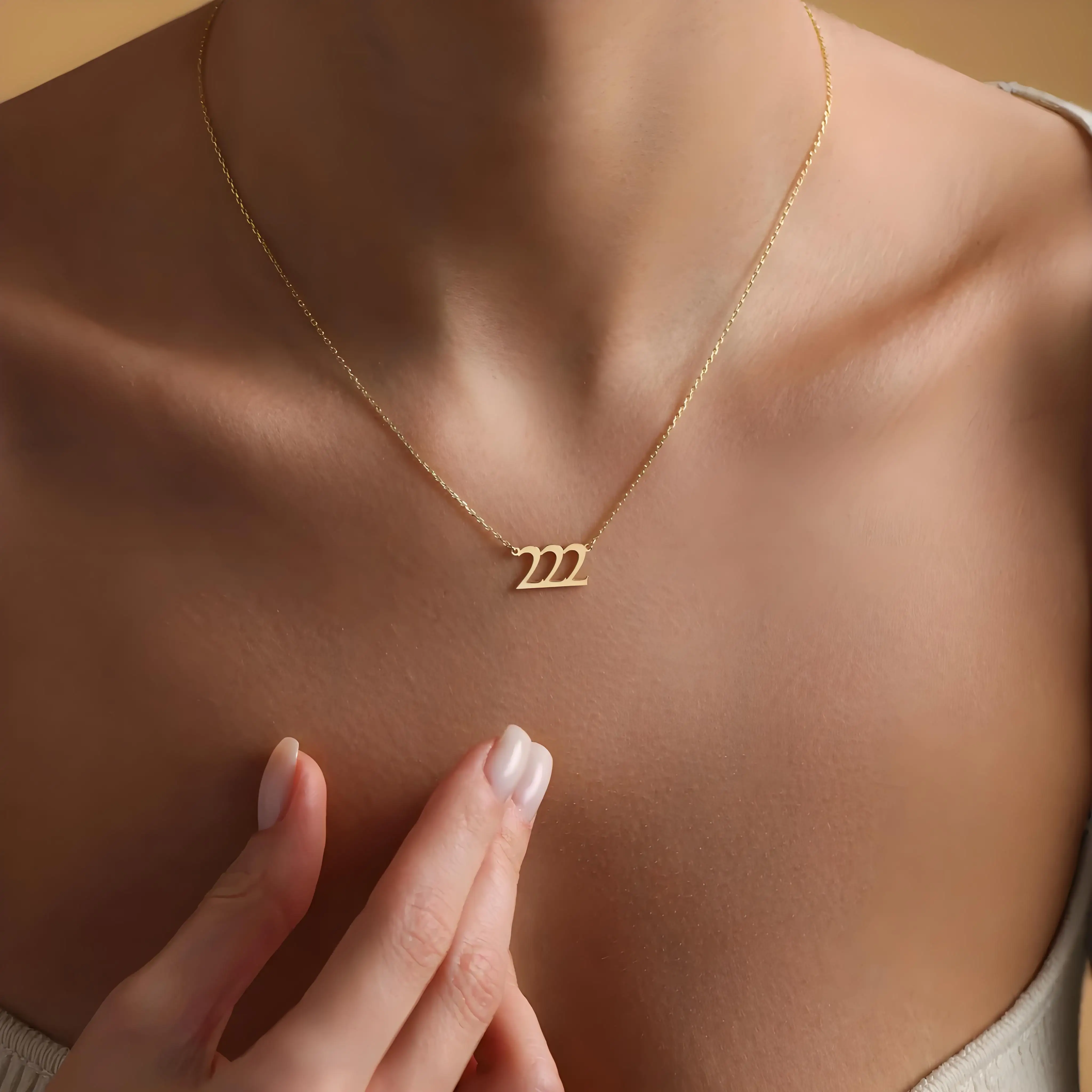 777 Angel Number Minimalist Necklace Stainless Steel Lucky Jewelry for Spiritual Gift - Bulk Order & Drop Shipping Supported