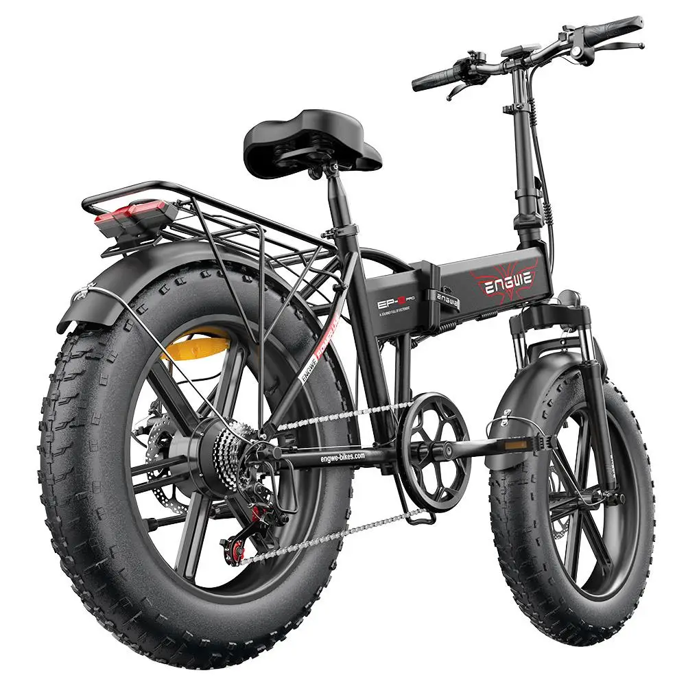 ENGWE EP-2 Pro Folding Electric Bike, 250W Motor 20*4.0 inch Fat Tire 48V 13Ah Battery 25km/h Max Speed 120km Range -Black