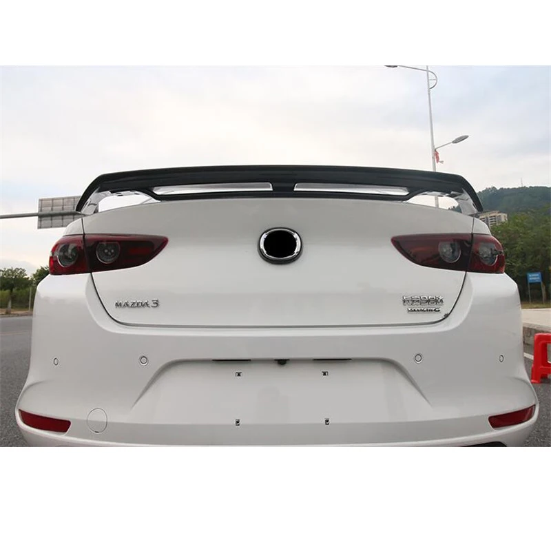 Double-deck Accessories Spoiler For Mazda 3 Sedan 2019-2023 Car Trunk Tail Lip Wings ABS Material Body Kit