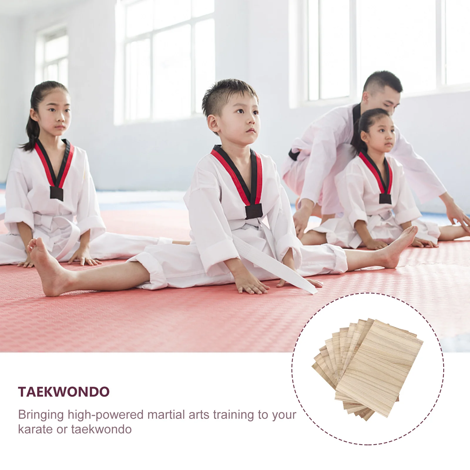 10 Pcs Kickboard Break Plate Wooden Breaking Performance Professional Taekwondo Plank Khaki Accessory Performing