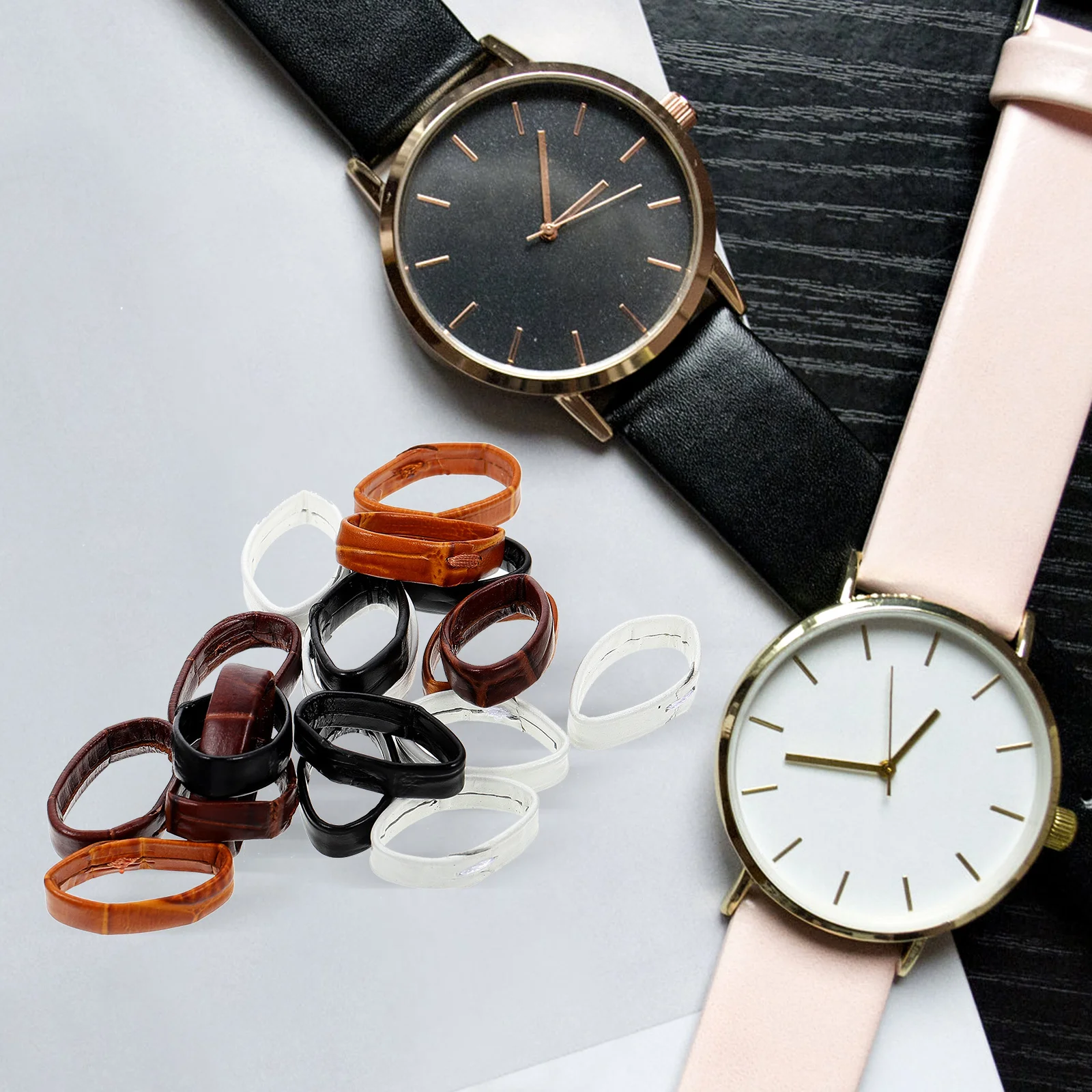 20pcs Strap Loops Replacement Watch Band Rings Smooth Surface Watch Parts Retainer Clips Holders For Watchbands