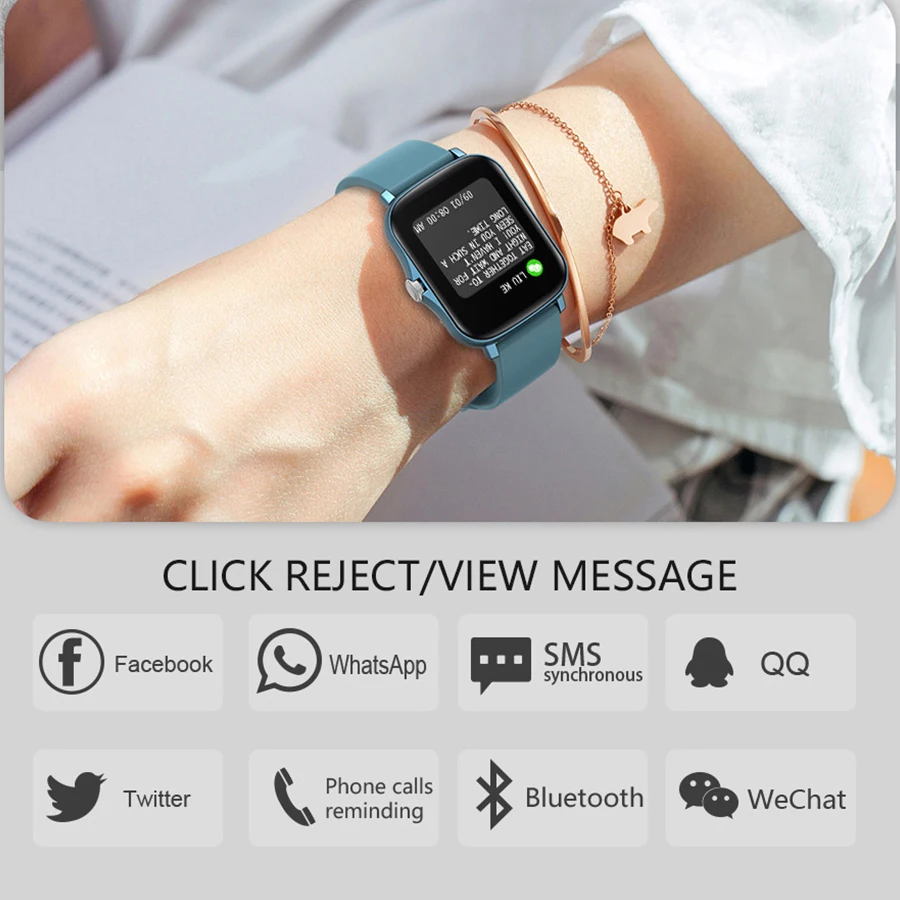 Y22 Smart Watch 1.72 Inch HD Big Screen Bluetooth Calls SMS Disply Custom Wallpaper Sports Health Monitor for Young People