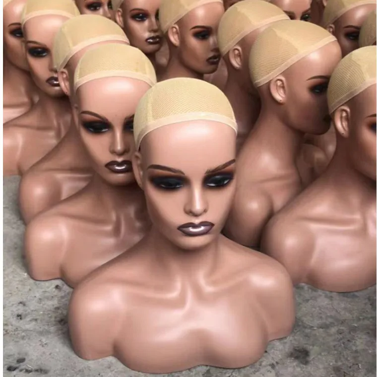 

Factory direct sales fake head mold model wig display European and American fake head half body mold double shoulder