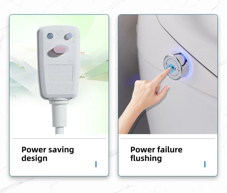 شاشة عرض عالية الوضوح، صهريج مخفي، وظيفة تدفق تلقائي، مرحاض ذكي كهربائي قائم بذاته، مناسب للحمامات