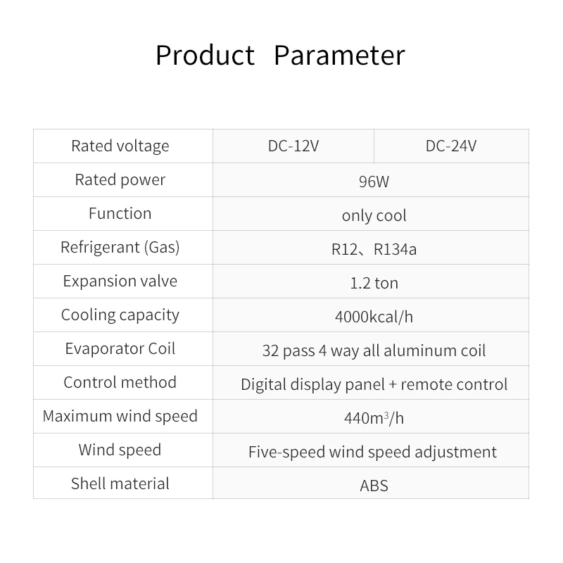 Parking Air Conditioner Wall Mounted Internal Inverter Cooling 12v Car Air Conditioner Evaporator Assembly 24v