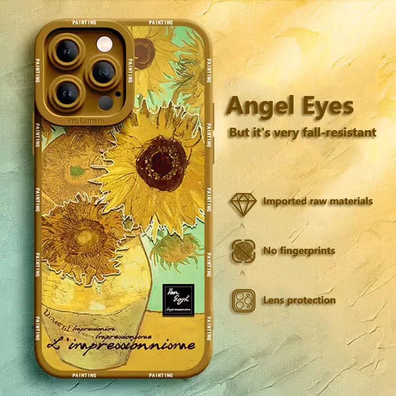 Deluxe Landscape Painting Applicable Iphone 11 12 13 14  15 Pro Max Xs Xr 7 8 Plus Soft Silica Gel Shell Anti-fall Simplicity