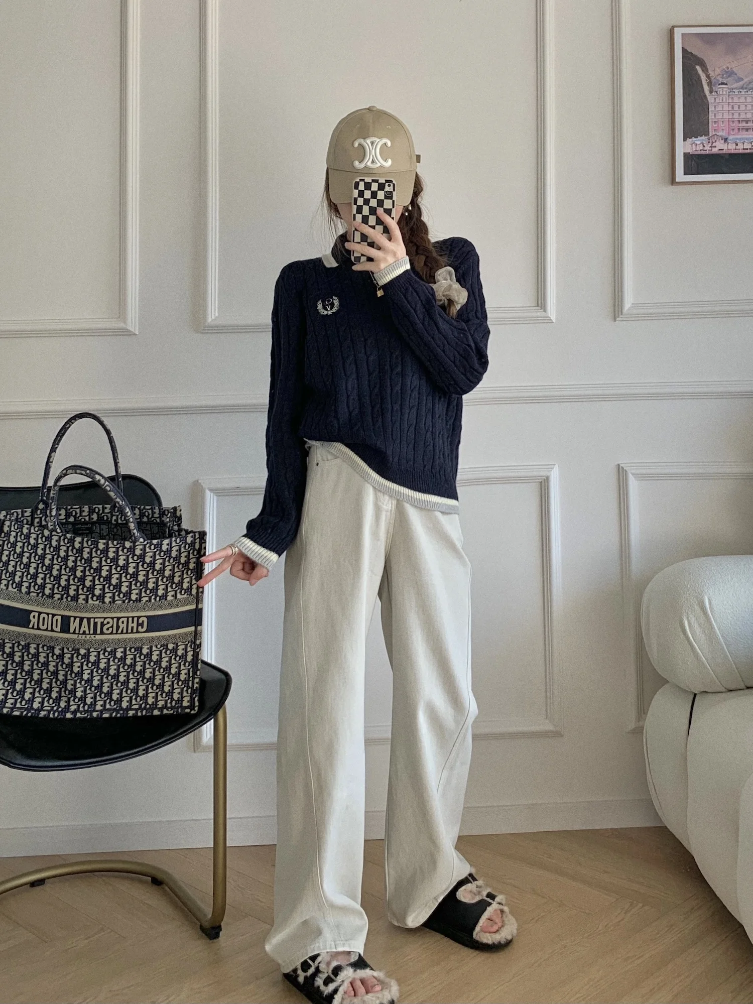 

Джинсы Linzi с высокой талией, широкими штанинами, прямого кроя, белые, из корейского хлопкового денима, с эффектом похудения, зимняя коллекция