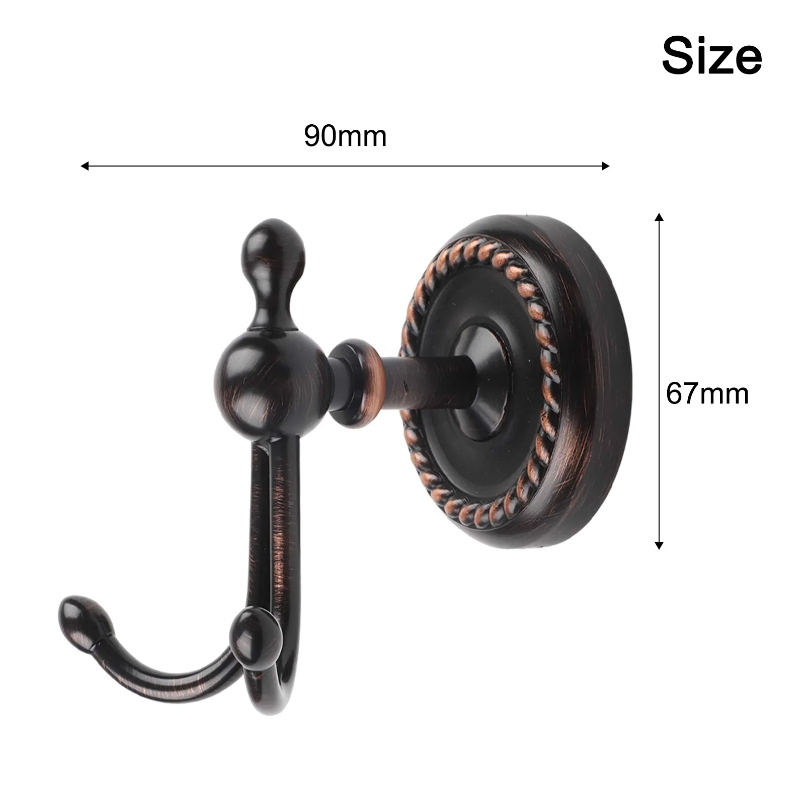 

Латунный крючок для одежды с черной бронзовой отделкой для ванной и кухни надежный и прочный с монтажной фурнитурой