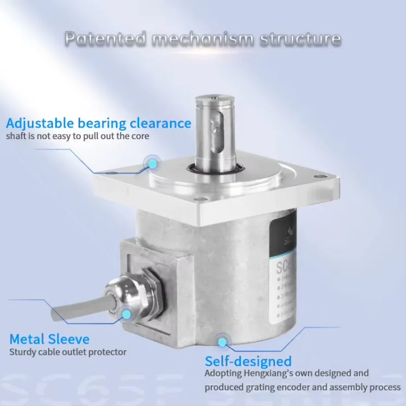 Rotary Flange Incremental Encoder SC65F with 15mm Shaft 1024ppr Optical IP65 Protection Similar to MF-102.49M-C05L
