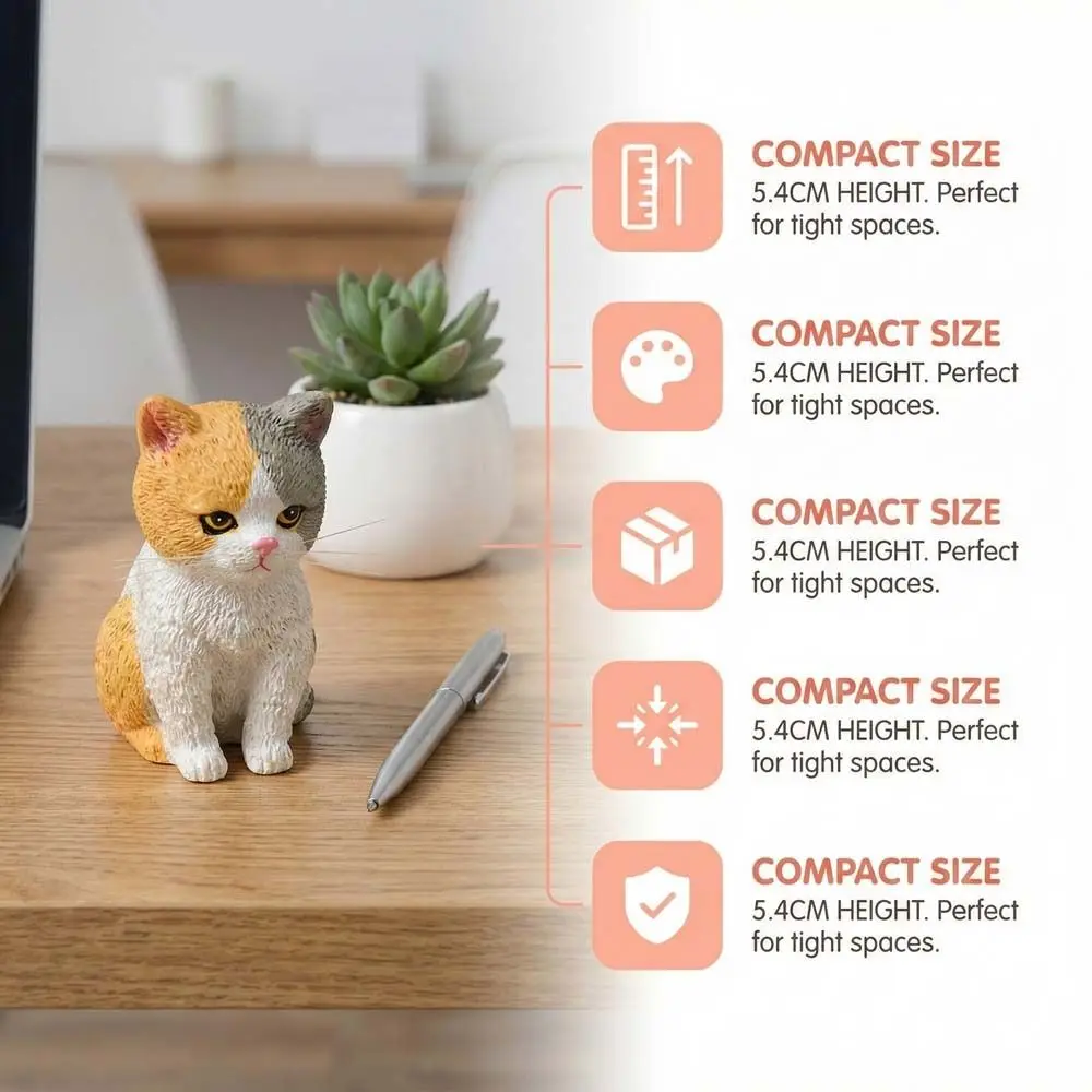 

Фигурки кошек-оранжевок в мультяшном стиле: милые сидячие кошки с мрачным выражением, имитация домашних животных, сувенир ручной работы