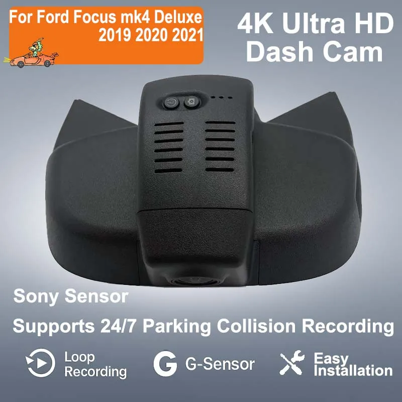 

4K Plug And Play Простая установка Wi-Fi Автомобильный видеорегистратор для Ford Focus mk4 Deluxe 2019 2020 2021 с управлением через приложение для мобильного телефона
