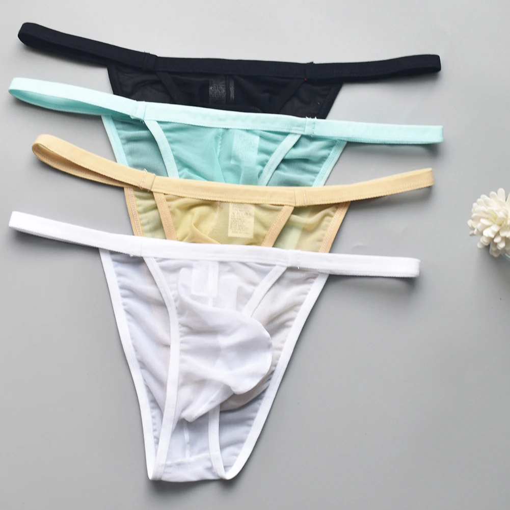 

Breathable Low Waist Underwear Low Waist Briefs L Light Blue Mens Briefs Sheer Design Solid Pattern Mesh Material