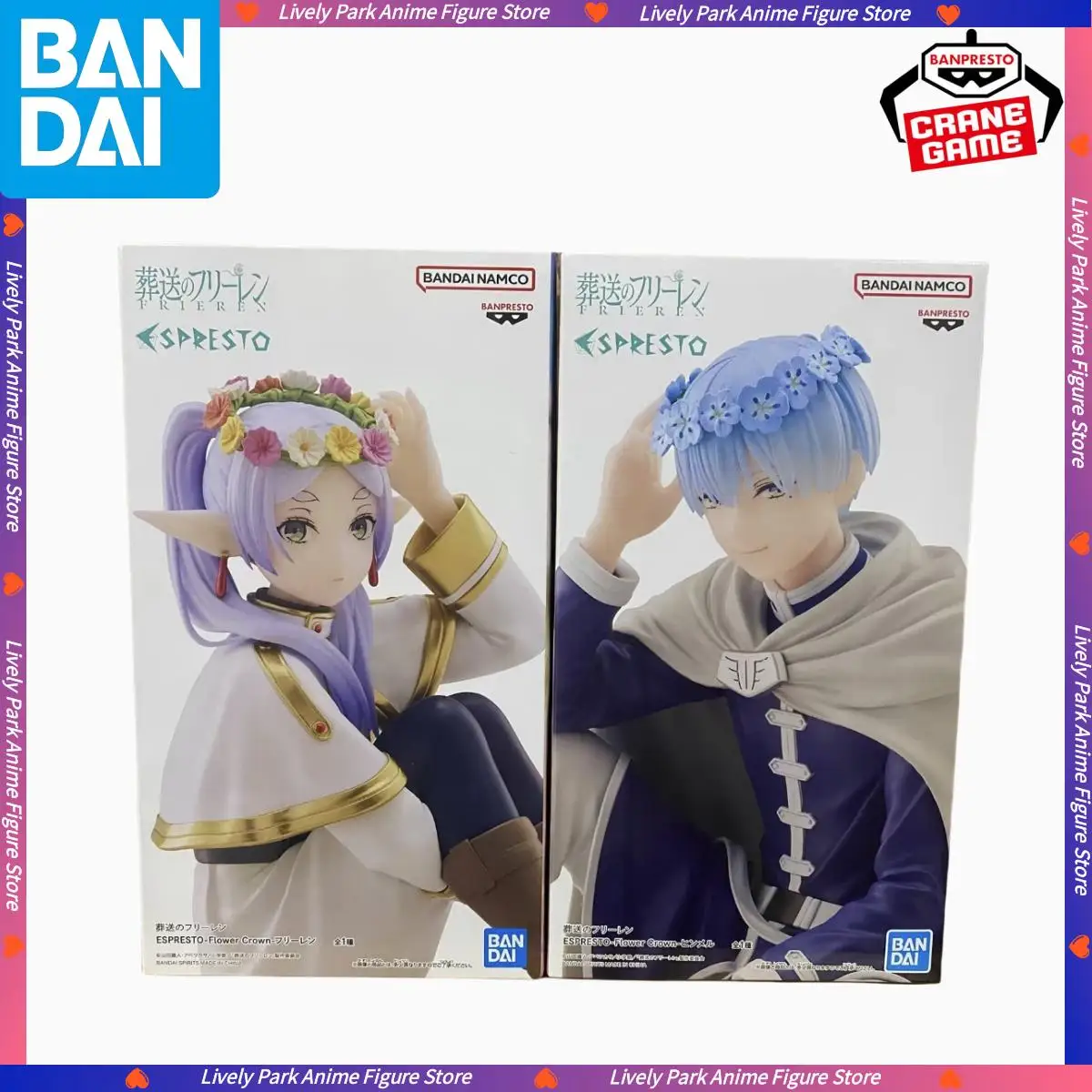 BANDAI Original Frieren: Beyond Journey's End ESPRESTO corona de flores Frieren Himmel figura de juguete de acción muñeca Kawaii regalos de navidad