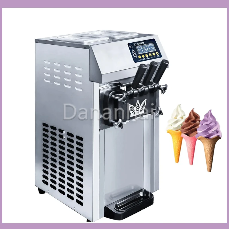 

Desktop 3-Head Fruit Soft Ice Cream Machine, Commercial Automatic Preservation Pre Cooling Popsicle Machine