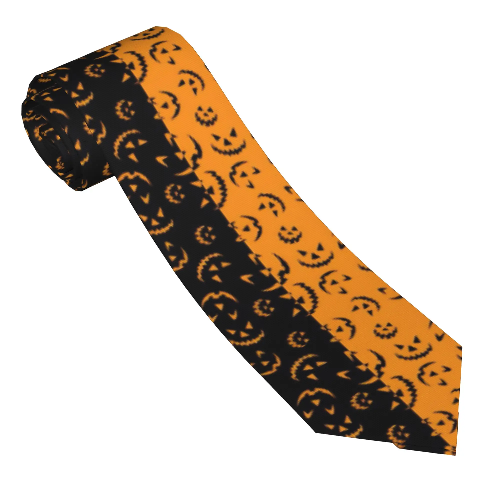 Horror Pumpkin Bat Halloween Neckties Men Women 8 cm  Neck Ties for Mens Fashion Wide Accessories Gravatas Wedding  Party
