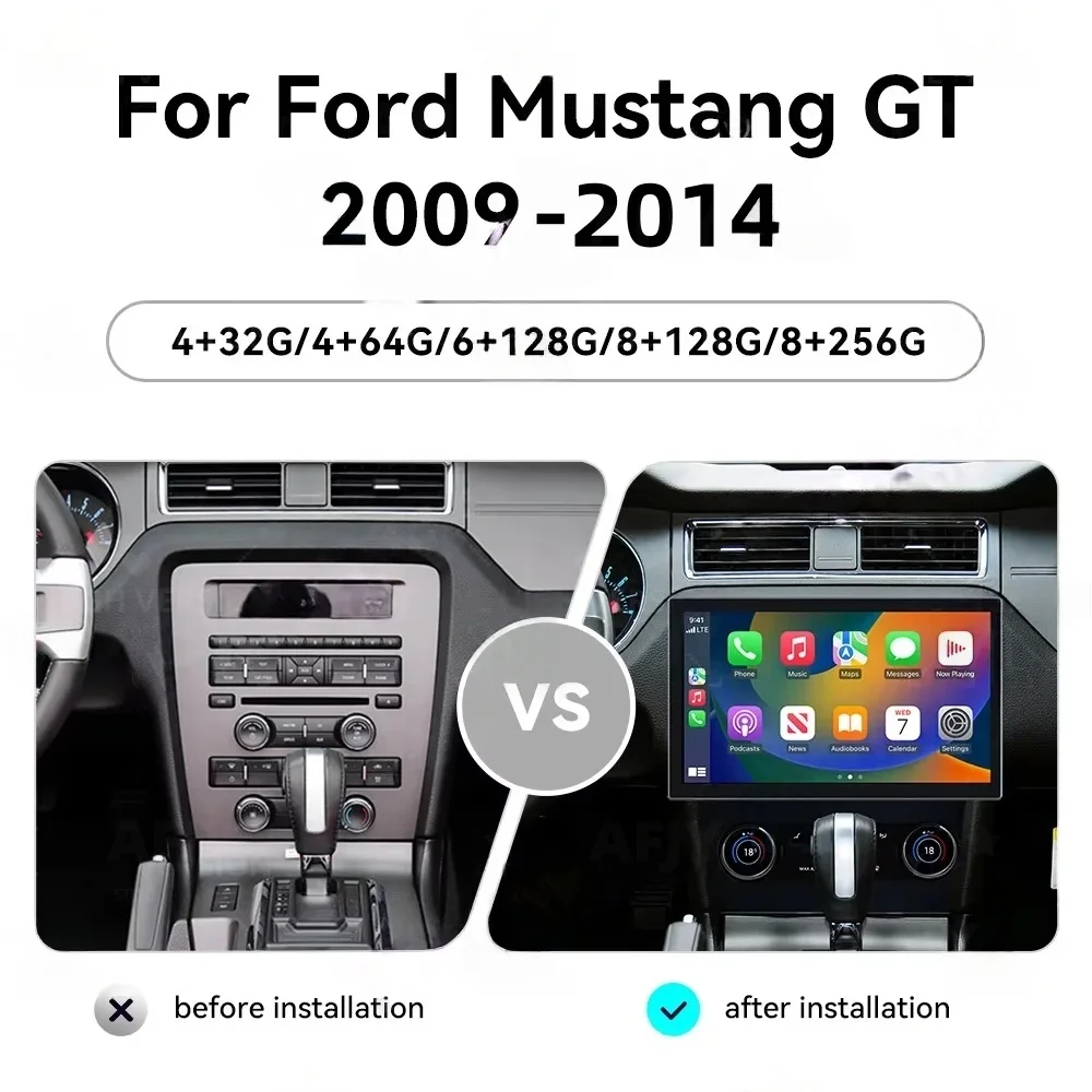 13.3inch For Ford Mustang 2014 2015 2016 2017 2018 2019-2021 Car Radio Multimedia Android System GPS Stereo Player Head Unit