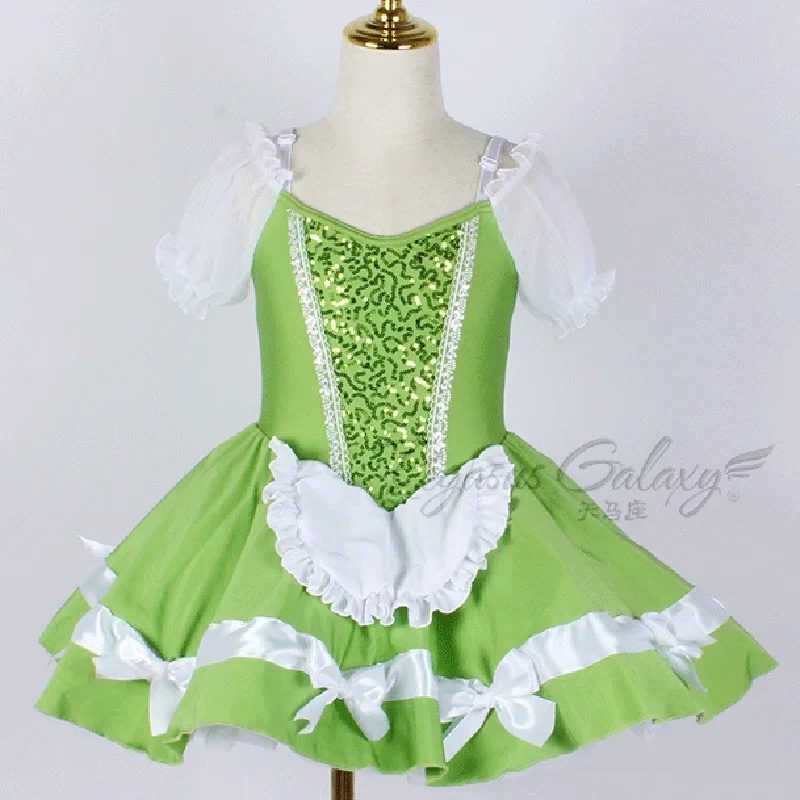 Kids Girls Professional Childrens Ballet Performance Leotards Gymnastics Tutu Bodysuit Ballet Outfit for Dance Costume Skirts