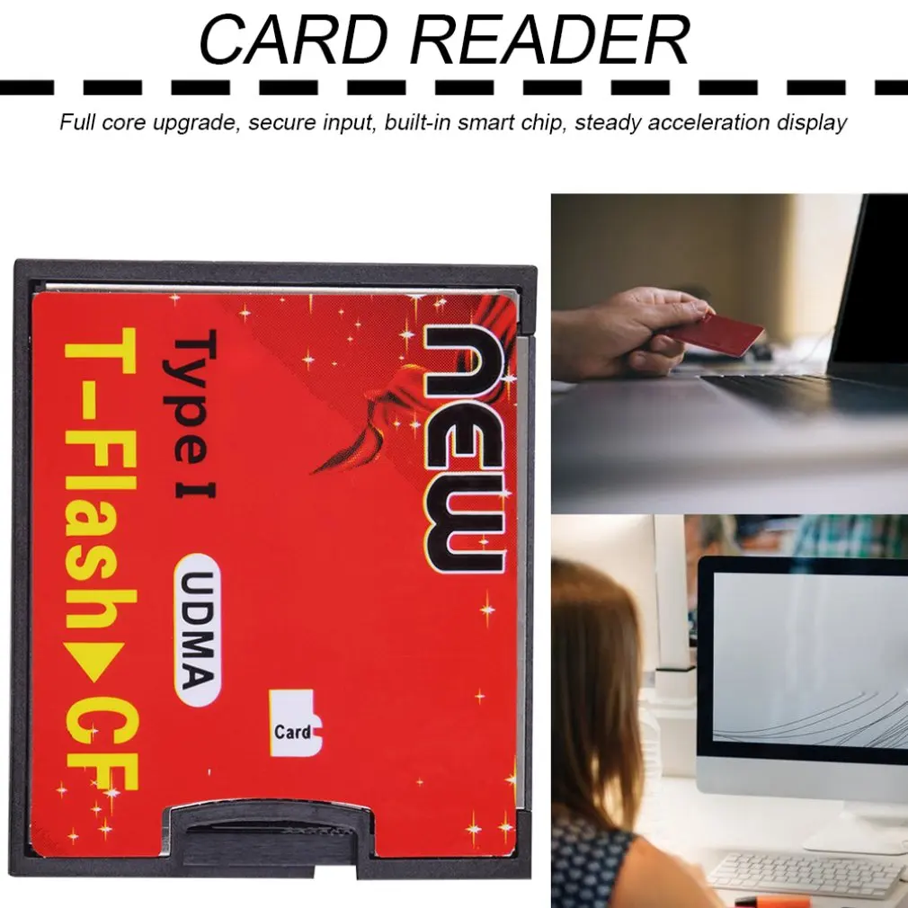 T-Flash to CF Type1 Card Adapter For Camera For MicroSD/HC to Compact Flash Memory Card Card Reader ConverterDropshipping Hot