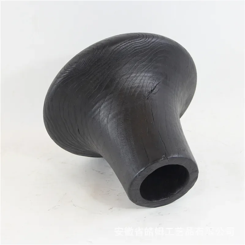 Handmade New Chinese Style Carbonized Chestnut Medium Neck Vase Home Furnishing Hotel Villa Decoration Craft Ornaments